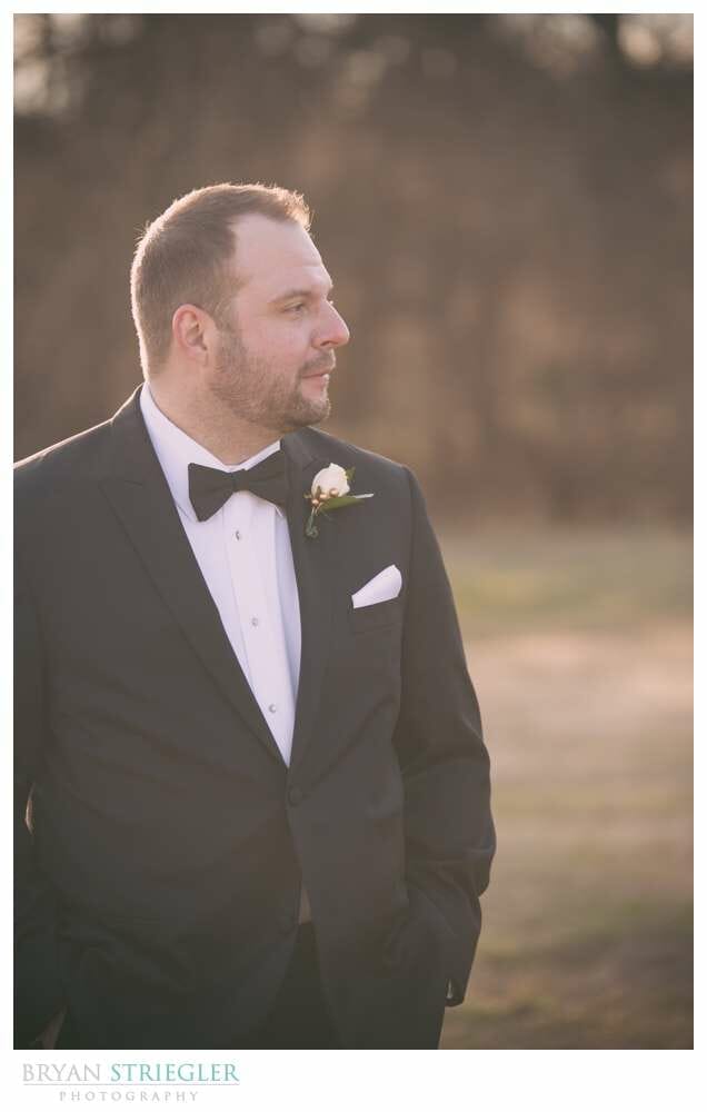 Fayetteville Wedding Photographer groom portrait warm colors