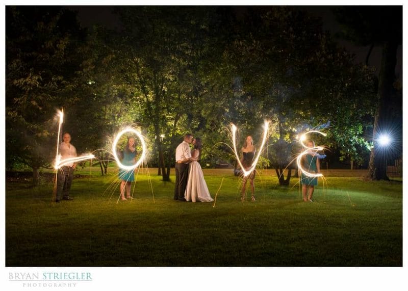 2016 Event Nation Bridal Expo sparklers spelling love