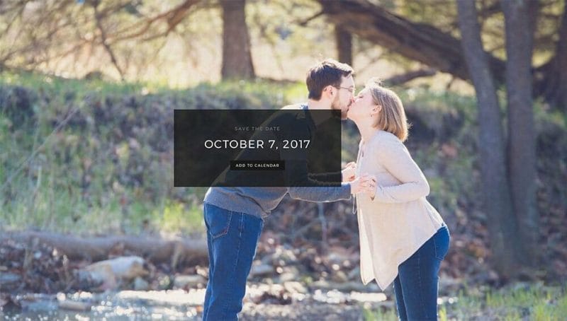 wedding website that ads date to calendar
