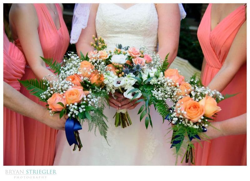 bridesmaids holding flowers