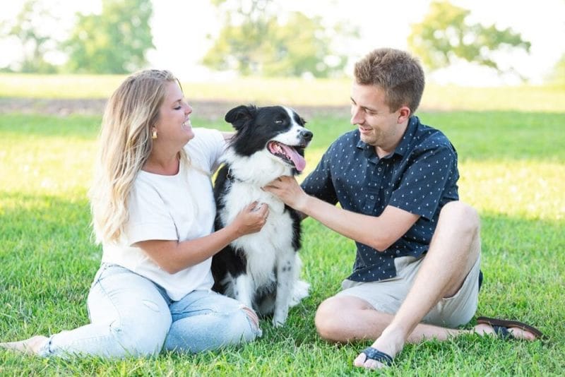 engagement photos with their dog