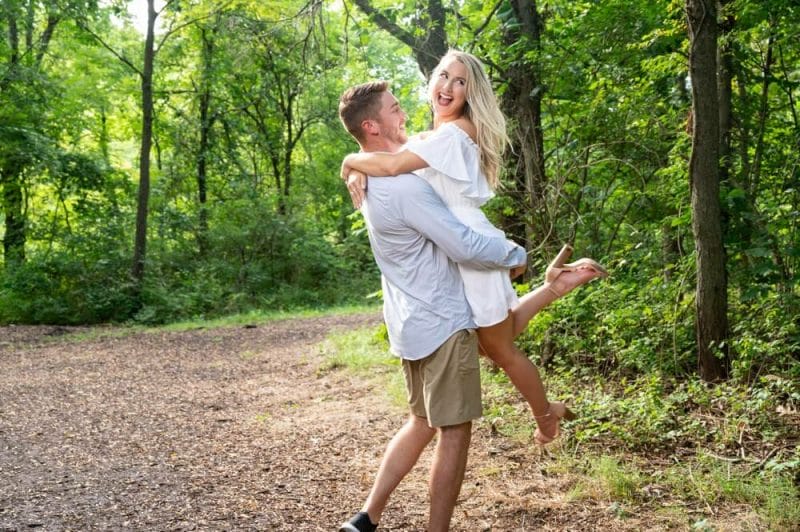 engagement session at Hartman Park in Lee's Summit