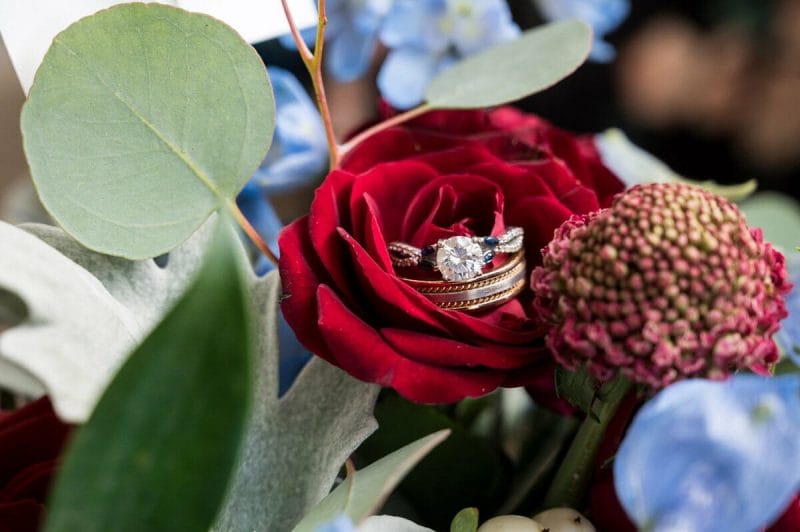 wedding ring in flowers