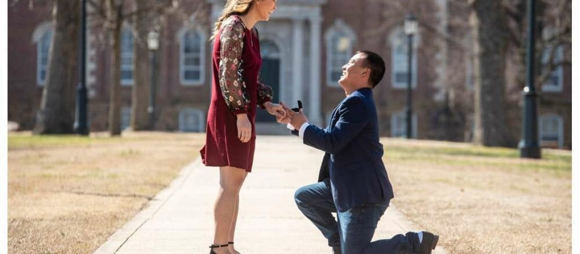 proposal in front of Old Main